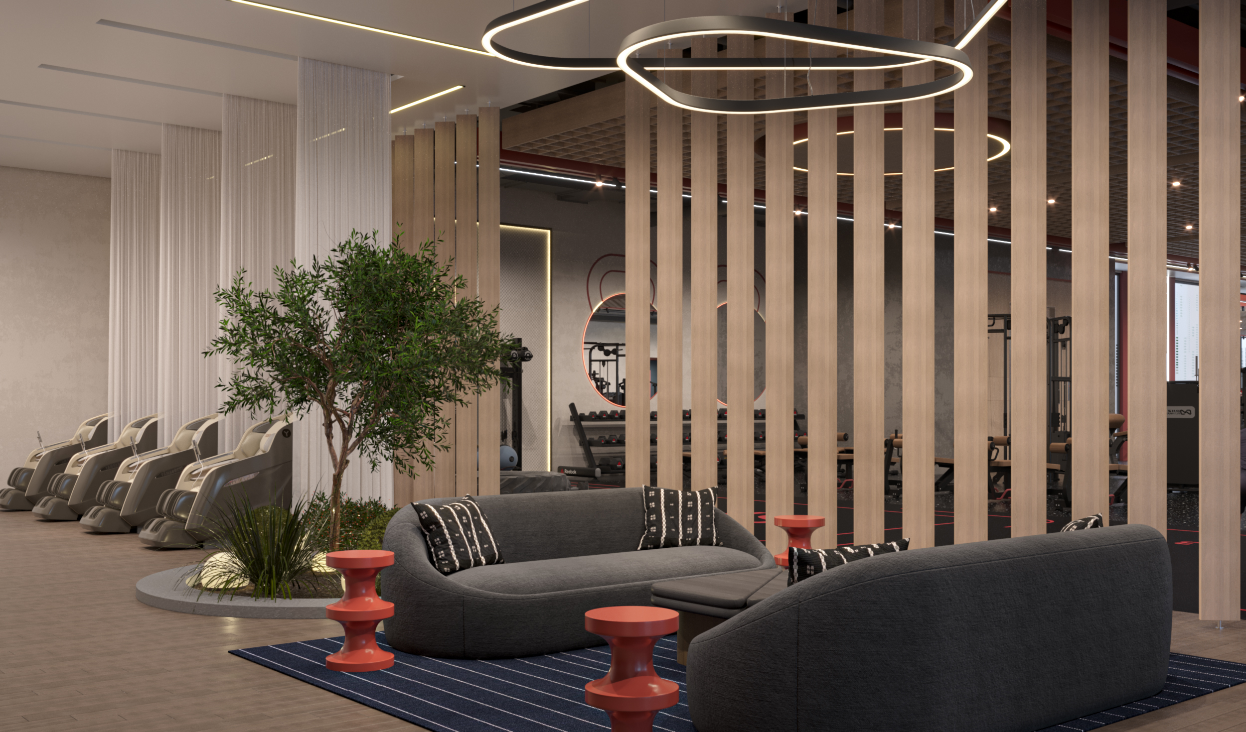 Contemporary interior with efficient architectural LED lighting